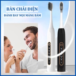 Bàn chải điện - Máy đánh răng tự động với lông mềm mịn Đánh bay mảng bám Làm trắng răng với 5 chế độ Máy tăm nước