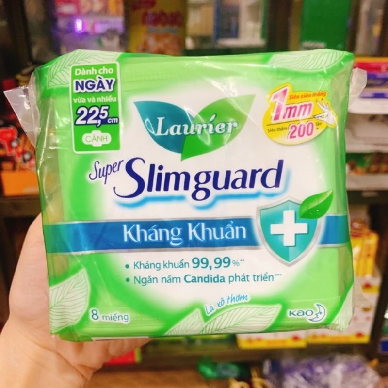 Băng Vệ Sinh Laurier Slimguard Siêu Mỏng Kháng Khuẩn ( miếng dùng thử )