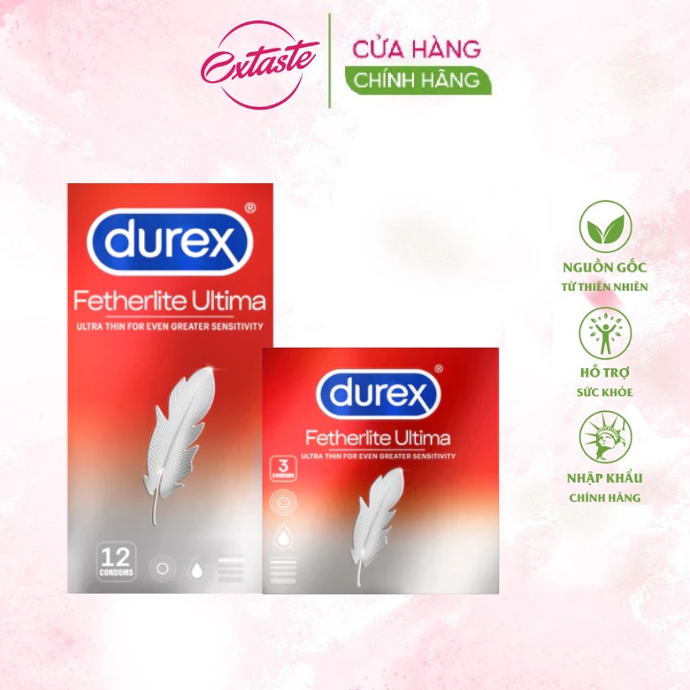 Bao cao su Durex Fetherlite Ultima siêu mỏng nhẹ Extaste