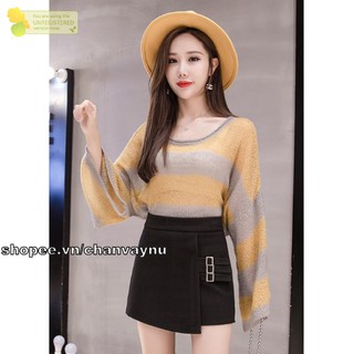 Quần giả váy vạt xéo phối 3 tag khoen qttn mt634