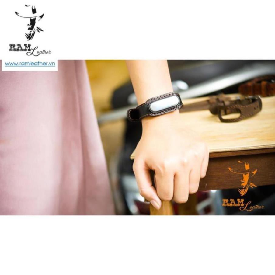 DÂY ĐỒNG HỒ CHO MIBAND 4 VÀ MIBAND 3 DA BÒ THẬT - RAMMI VER2-SIZE 18MM . *