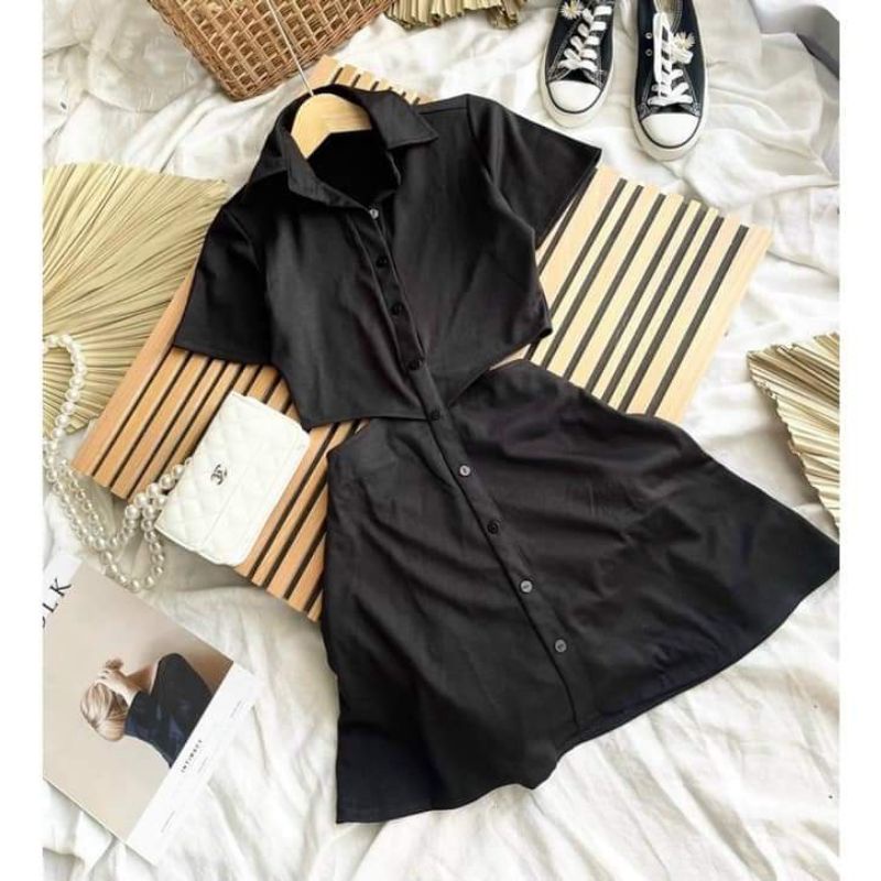 Đầm body cut cổ bẻ xinh big size