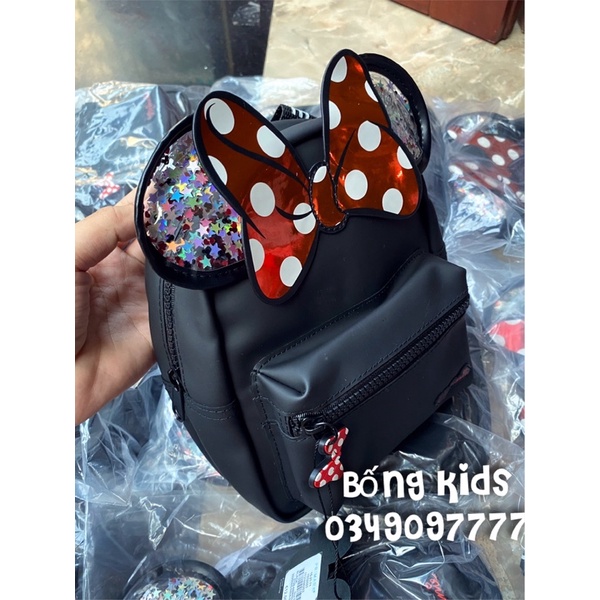 Balo Bé Gái Minnie Da PU Đen PR