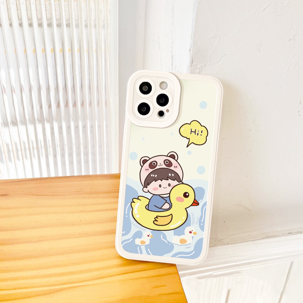 Ốp lưng iphone Hi Duck cạnh vuông 6/6plus/6s/6splus/7/7plus/8/8plus/x/xs/11/12/13/14/pro/max/promax/plus/shin/case