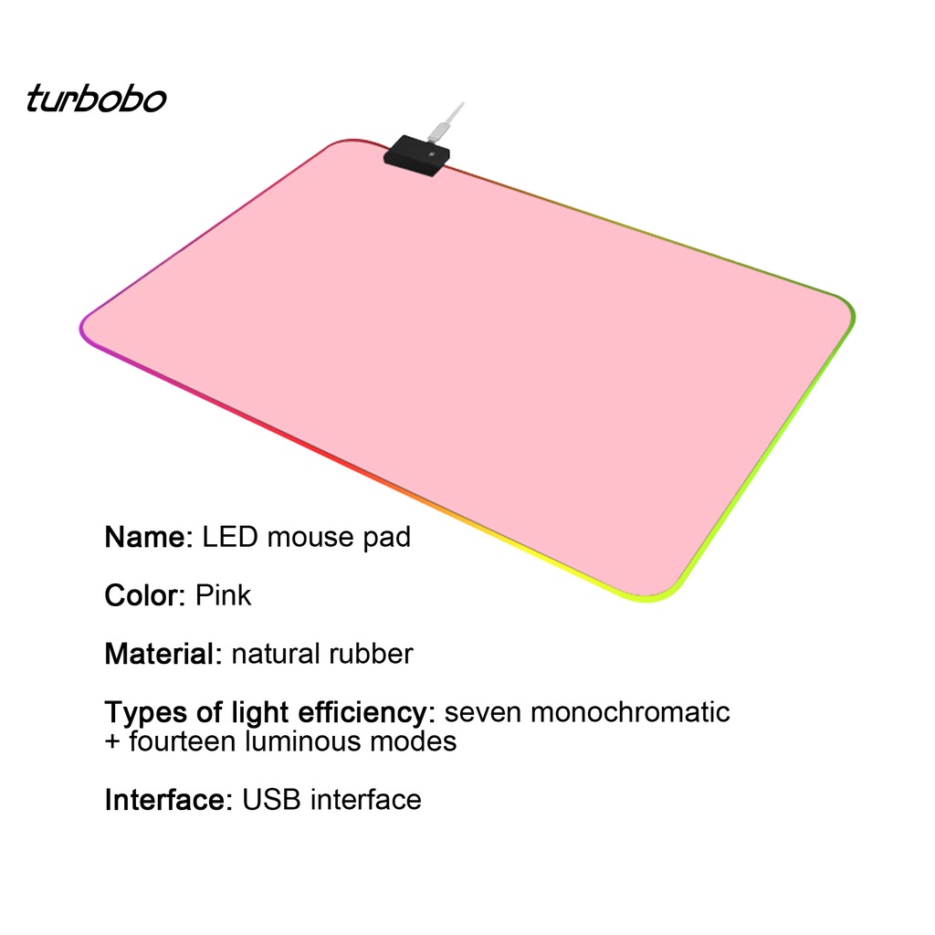 Tấm lót chuột và bàn phím máy tính có đèn LED màu hồng