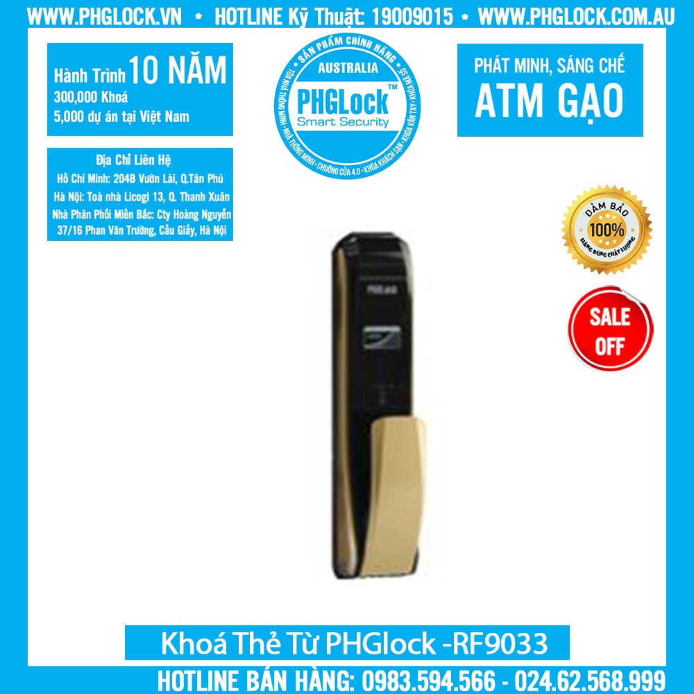 khoá thẻ khách sạn PHGLOCK-RF9033 chính hãng bảo hành 24 tháng .