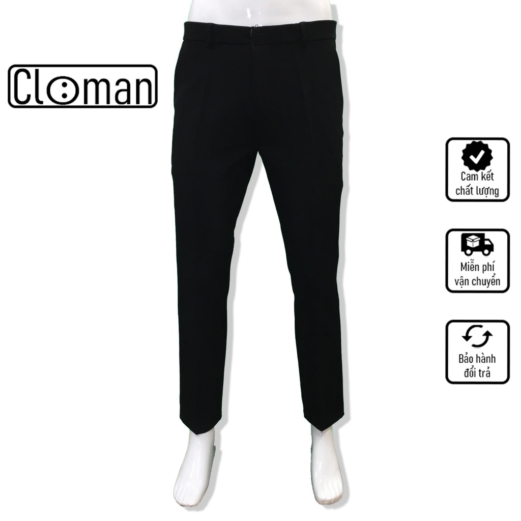 Quần Tây Âu Đen Nam CLOMAN Bigsize 48-95kg Ống Côn Công Sở Co Giãn Cao Cấp QD002