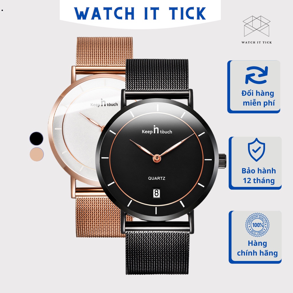 Đồng hồ cặp nam nữ KEEP IN TOUCH 8015 thời trang, đồng hồ đôi thể thao cá tính dễ phối đồ, Thiết Kế Độc Đáo Thanh Lịch