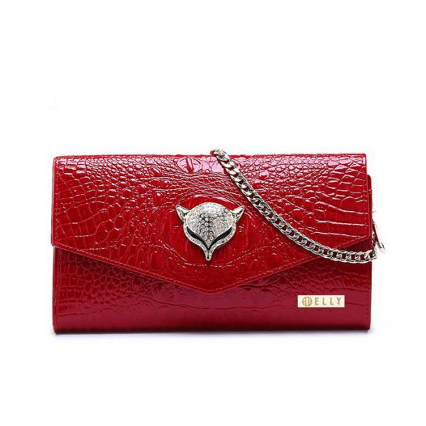 Túi clutch nữ cao cấp da thật ELLY- EC4 đỏ