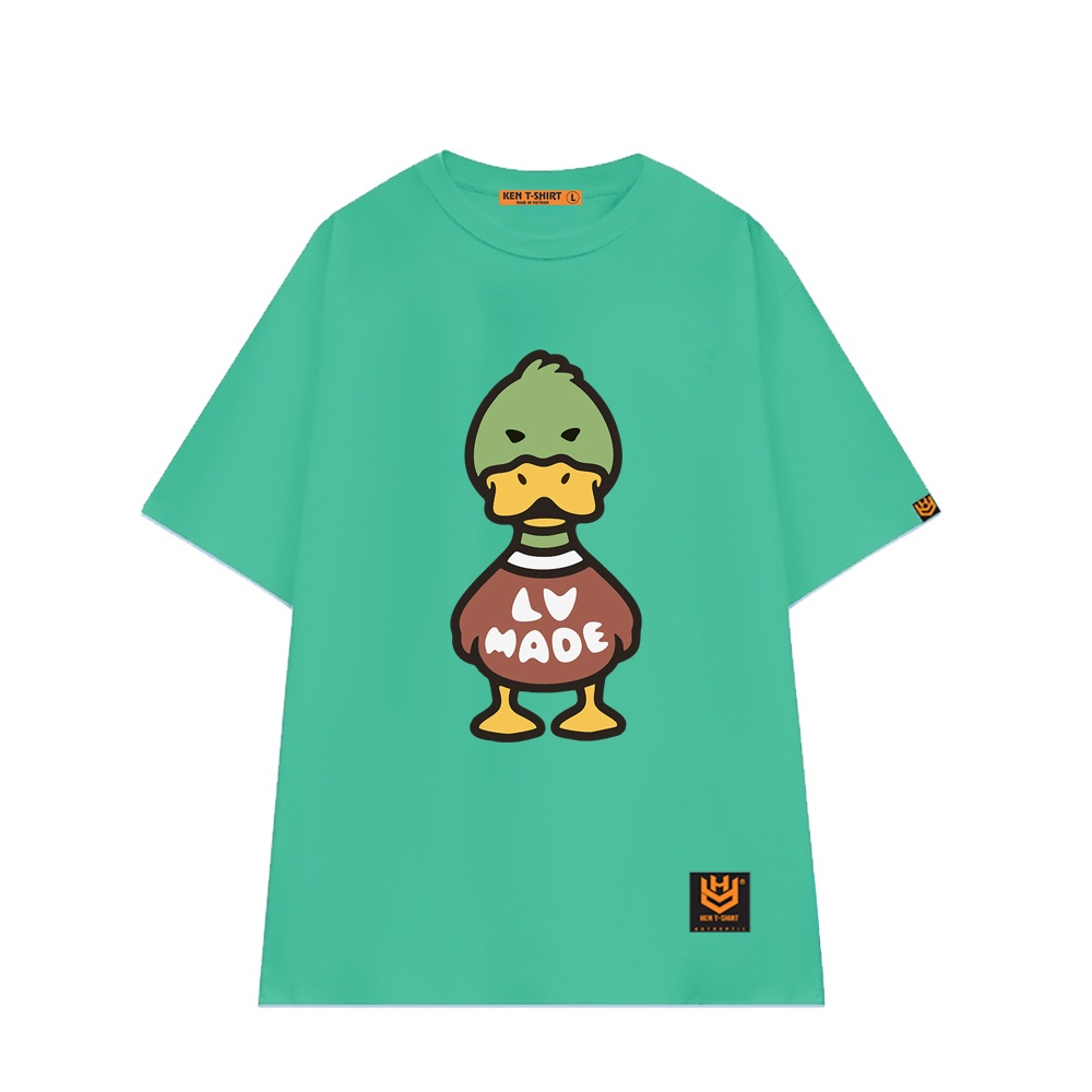 Áo thun unisex tay lỡ màu xanh lá form rộng, áo phông nam nữ form rộng chất cotton 2 chiều mát mịn LV MADE