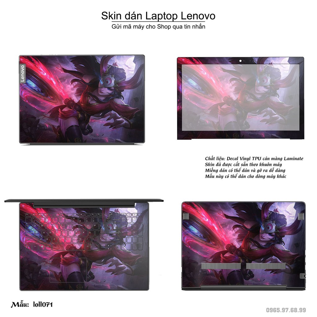 Skin dán Laptop Lenovo in hình Liên Minh Huyền Thoại nhiều mẫu 9 (inbox mã máy cho Shop)