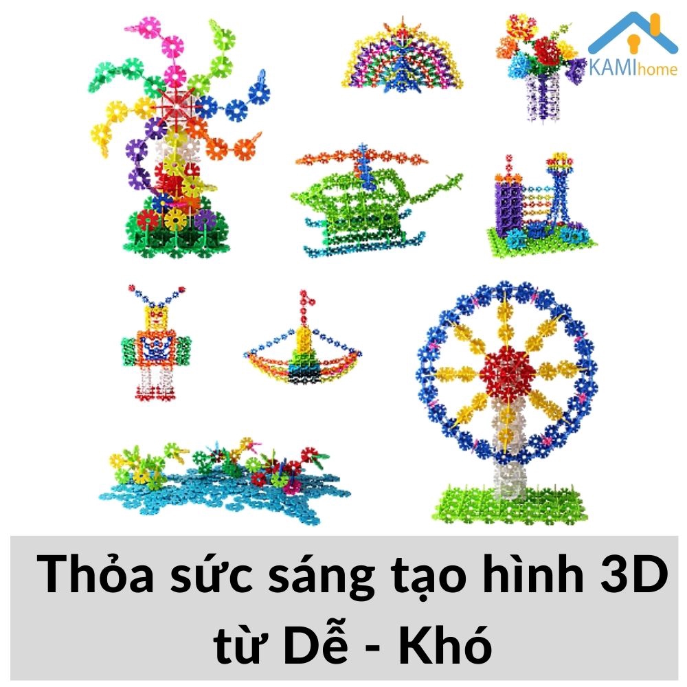 Đồ chơi Giáo dục sớm học Chữ-Số-Phép tính❤️ Xếp hình 3D❤️ mảnh Hoa Tuyết cho trẻ em &gt;3 tuổi mã 53516.2