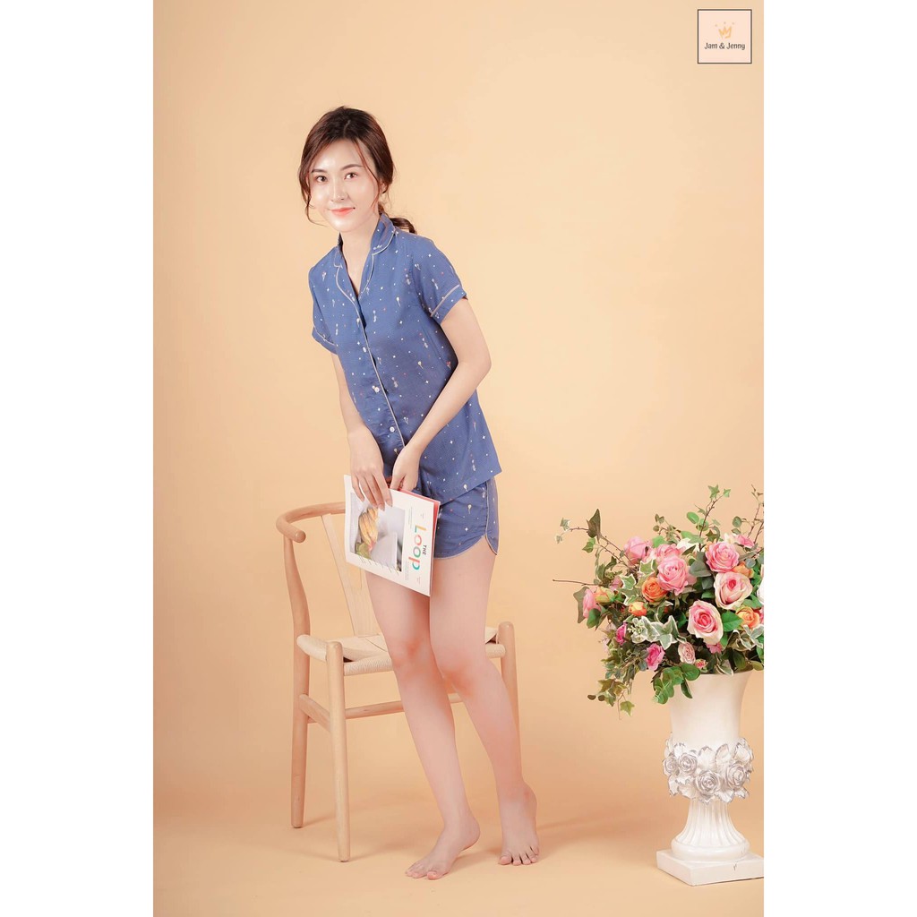 Bộ pyjama nữ cộc tay, quần đùi