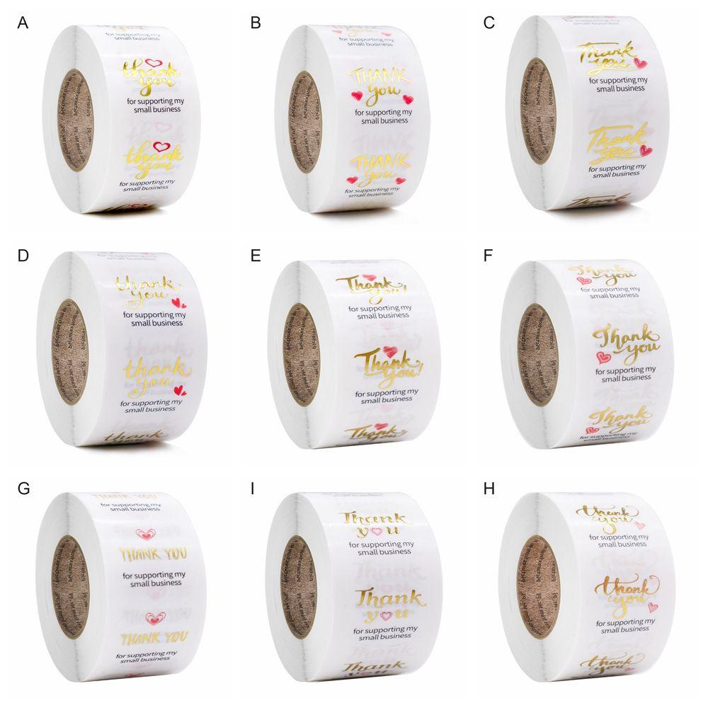 Cuộn 500 Nhãn Dán Thank You Tự Dính Dùng Trang Trí Tiệc Cưới