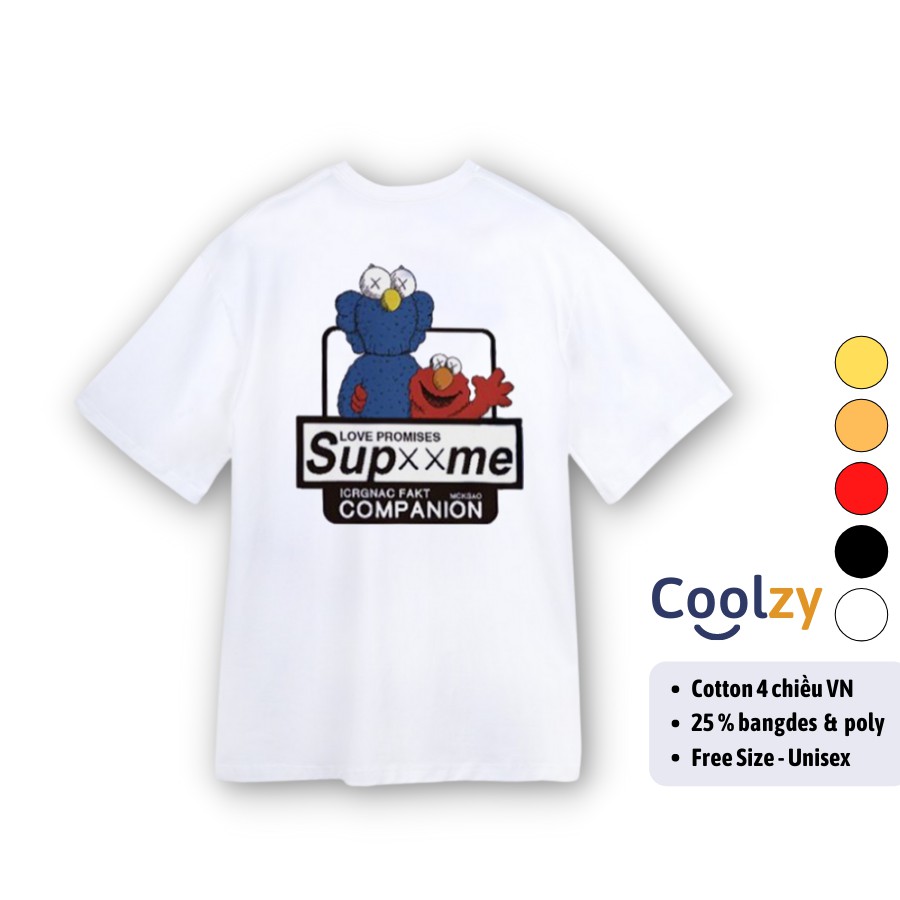 Áo Thun Tay Lỡ Nam Nữ. Áo phông tay lỡ nam nữ form rộng In Kaws Supxxme | CoolZy