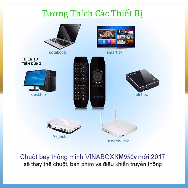 Chuột bay KM950V Vinabox (điều khiển Smart tivi, tìm kiếm bằng giọng nói)