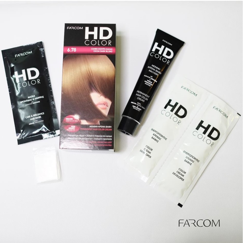 Màu nhuộm Farcom HD Color 6.78 Cocoa Dark Blond (140ml) - Màu Socola Sáng 6.78