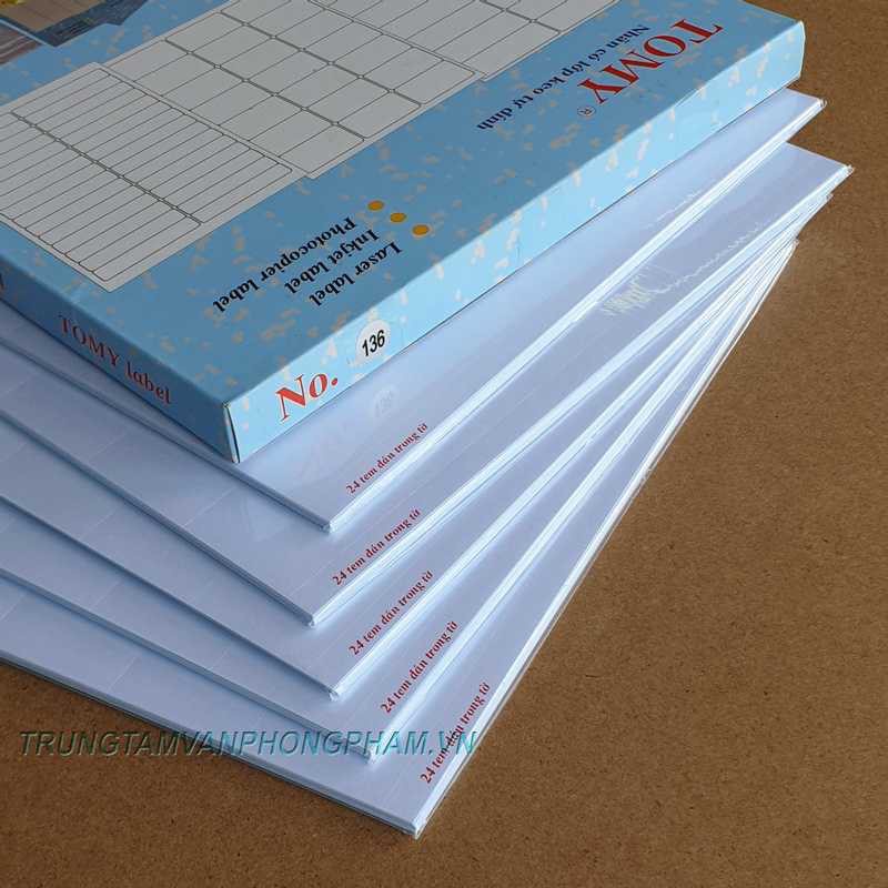 Xấp 100 tờ giấy decal Tomy in mã vạch decal cao cấp, chất liệu decal đế xanh có lớp keo tự dính. 125 - 149