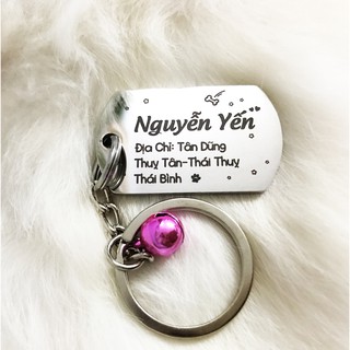 Bảng tên chó mèo, thú cưng inox - Dogtag (Tặng kèm chuông)