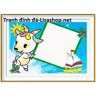 Tranh đính đá CON DÊ có lồng hình YN5110(56x40cm)