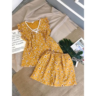 Đồ Bộ Ngắn Vải Kate Lụa Tiểu Thư Xinh Xắn