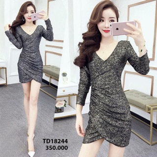 Váy thun nhũ đắp chéo