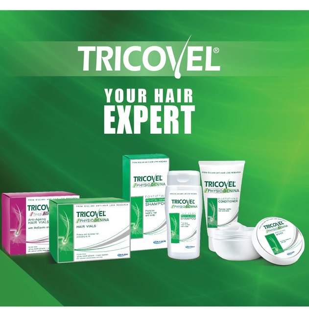 Serum Tricovel Giảm Rụng Tóc Kích Thích Tóc Mọc Dày và Dài Trong Thời Gian Ngắn Vials Physiogenina - hộp 10 lọ x 10ml