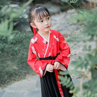 Bộ đồ hanfu phong cách cổ trang Trung Hoa cho bé gái thiết kế dễ thương xinh xắn