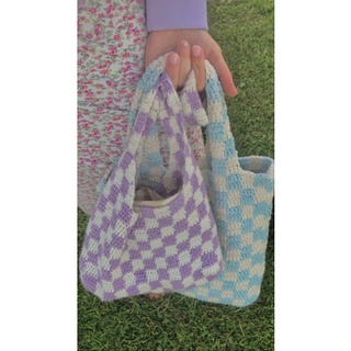 [ HANDMADE ] Crochet Checkered Bag - Túi móc caro