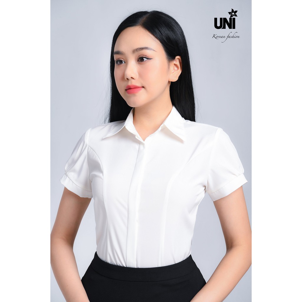 Áo Sơ Mi Công Sở Nữ Trắng Hàng Hiệu Dài Tay Ngắn Tay 2A295- UNI KOREAN FASHION [CHÍNH HÃNG]