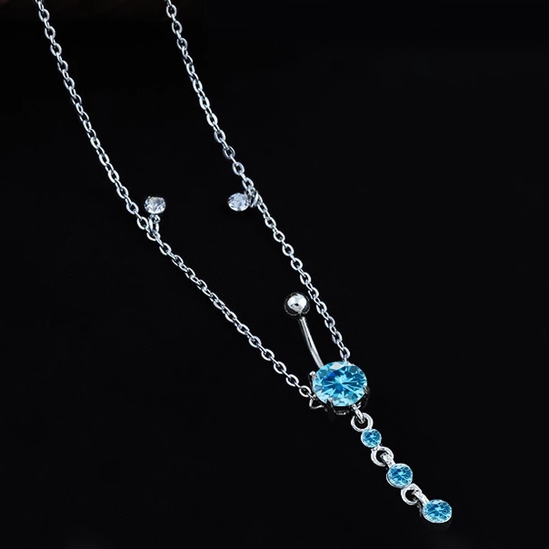 Khuyên Rốn Dạng Dài Đính Đá Thời Trang Cho Nữ