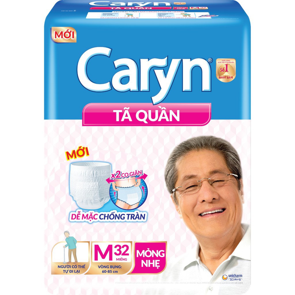 Tã quần người lớn Caryn loại mỏng nhẹ size M (M8/M16/M32)