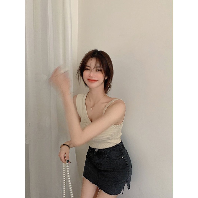Áo Thun Trơn Dáng Ôm Dây Áo Độc Lạ Thời Trang Quảng Châu Style Sexy | Smide Clothing