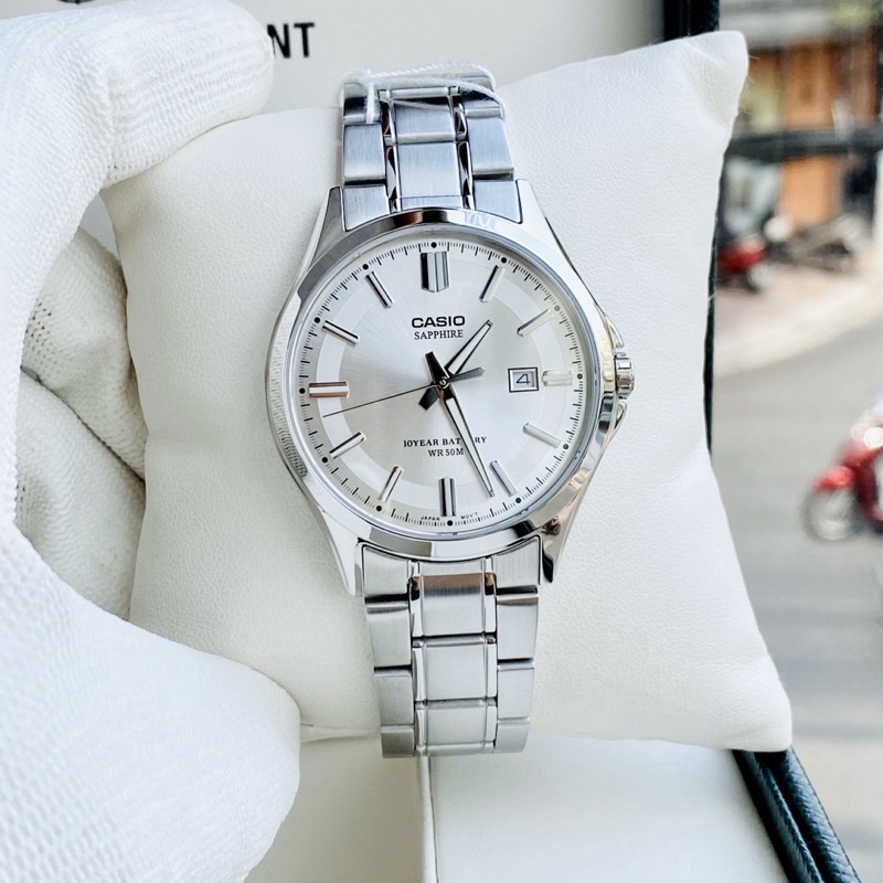 Đồng hồ Nam Casio MTS-100D-7AV, đồng hồ chính hãng, bạc mặt trắng