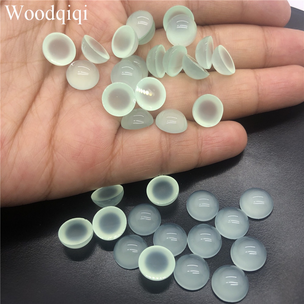 Set 50 hạt tròn đá mắt mèo 6mm/ 10mm dùng làm đồ trang sức thủ công