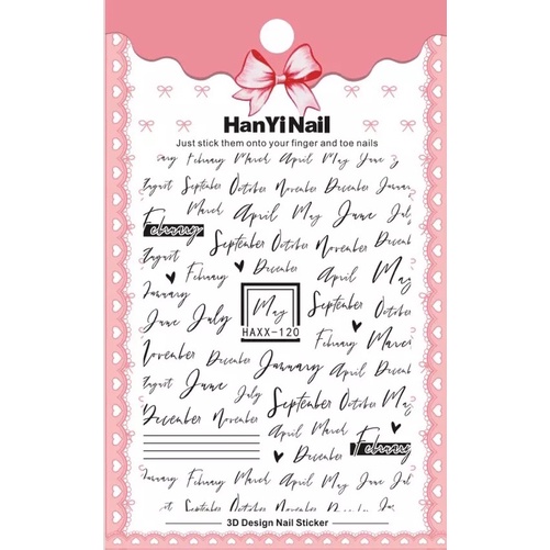 Sticker dán móng tay,hình dán móng tay hoạ tiết chữ kí,chữ ký trang trí móng tay nail