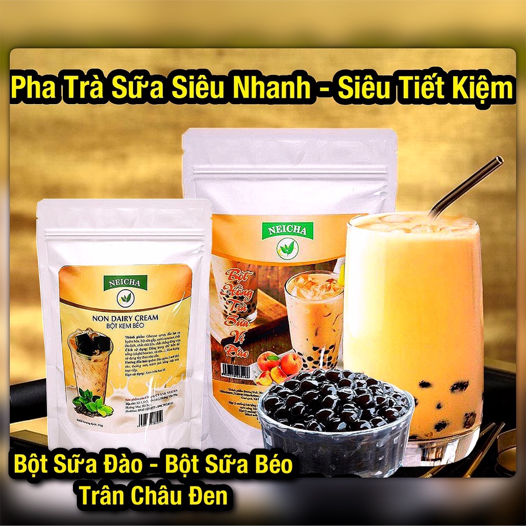 (Combo trọn vị)Set 15 Ly Trà Sữa Đào.PHA SẴN SIÊU NHANH. KÈM 1 gói bột sữa béo,1 gói trân châu đen thơm ngon mềm dẻo.