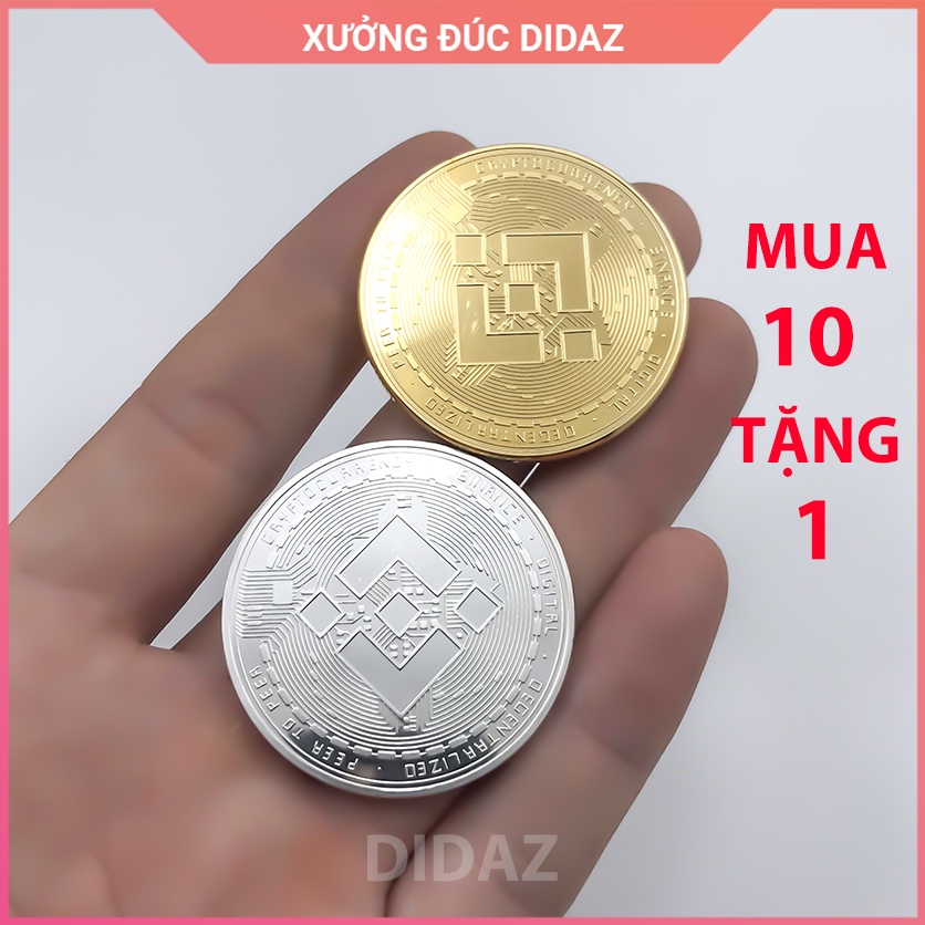 Đồng Xu BNB Binance, Bitcoin mạ vàng, bạc 24k làm đồ lưu niệm,trang trí,sưu tầm, quà tặng khách hàng, hội nhóm DX02