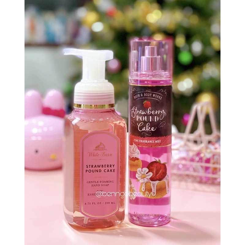 [BILL MỸ] STRAWBERRY POUND CAKE - BỘ XỊT THƠM DƯỠNG THỂ BATH AND BODY WORKS | BigBuy360 - bigbuy360.vn