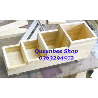 Chậu gỗ trồng cây tiểu cảnh để bàn làm việc, chống thấm nước I Decor