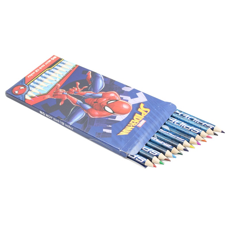 Hộp 12 Bút Chì Màu Marvel Spider-Man - HooHooHaHa® VPH13-1406