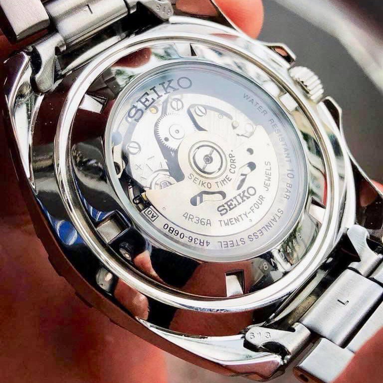 Đồng hồ Nam Seiko 5 Sports Automatic SRPB37K1 Mặt xanh,Lịch thứ ngày,Vòng Bezel-Máy cơ tự động-Dây kim loại-Size 44mm