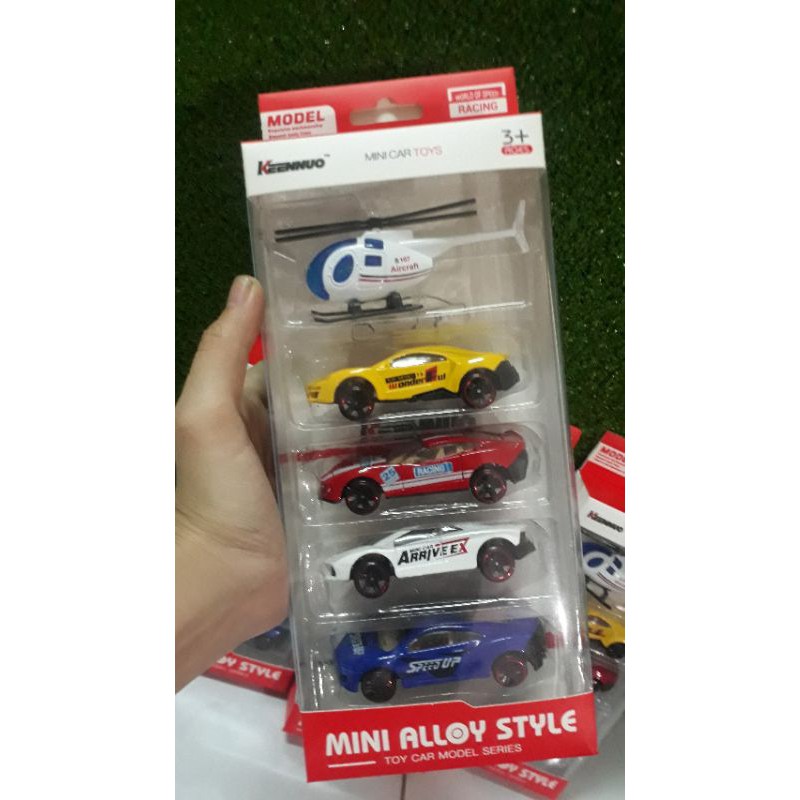 Set 5 Ô Tô Máy Bay Sắt Mini