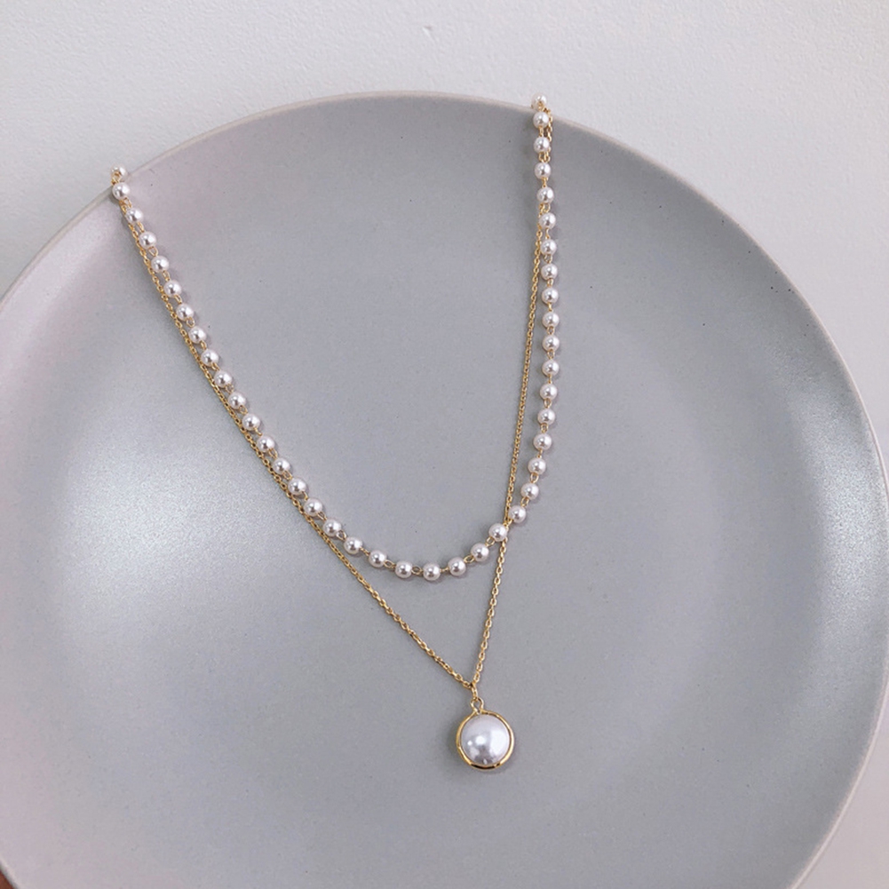 Vòng Cổ Choker Lớp Đính Ngọc Trai Nhân Tạo Phong Cách Retro