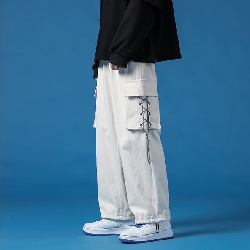 Quần Dài Dáng Rộng Nhiều Túi Phong Cách Hip Hop Đường Phố Hàn Quốc Cho Nam Giới Có size Lớn M-3XL