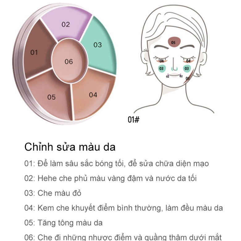 6 Màu Kem Che Khuyết Điểm Quầng Thâm Che Mụn-URB6SZX | BigBuy360 - bigbuy360.vn