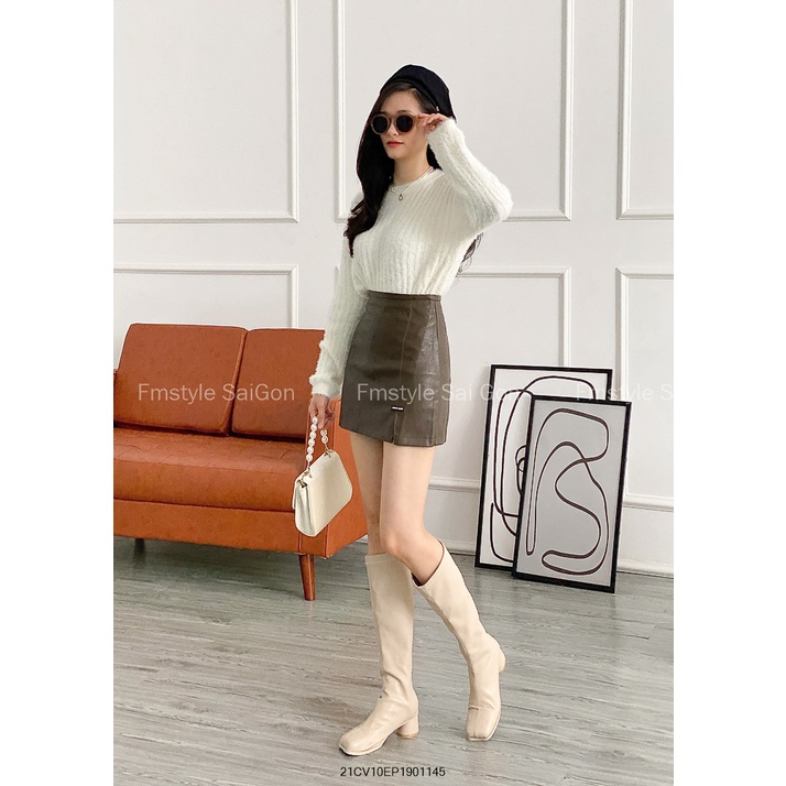 Chân váy da chữ A xẻ tag chữ kiểu dáng ulzzang thời trang nữ Fmstyle Saigon 21CV10EP1901 | BigBuy360 - bigbuy360.vn