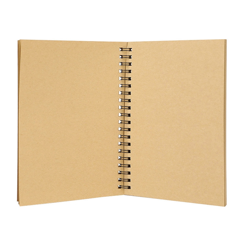Livest2.ph Velvety Sổ tay giấy thủ công cuộn lò xo theo phong cách retro dùng để vẽ viết nhật ký