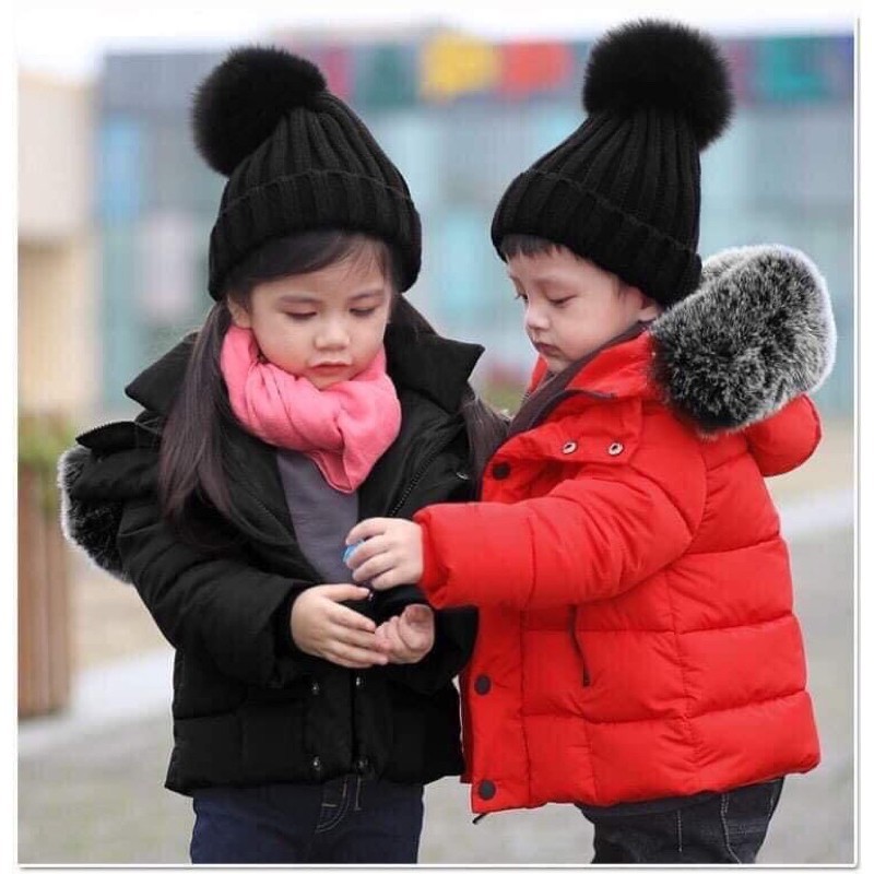 Áo khoác phao trẻ em cổ áo lông ấm áp siêu đẹp cho bé trai bé gái (hàng quảng châu xịn loại 1)