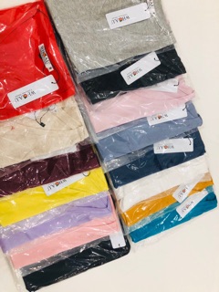 Áo Croptop cổ tim trơn basic dáng lửng